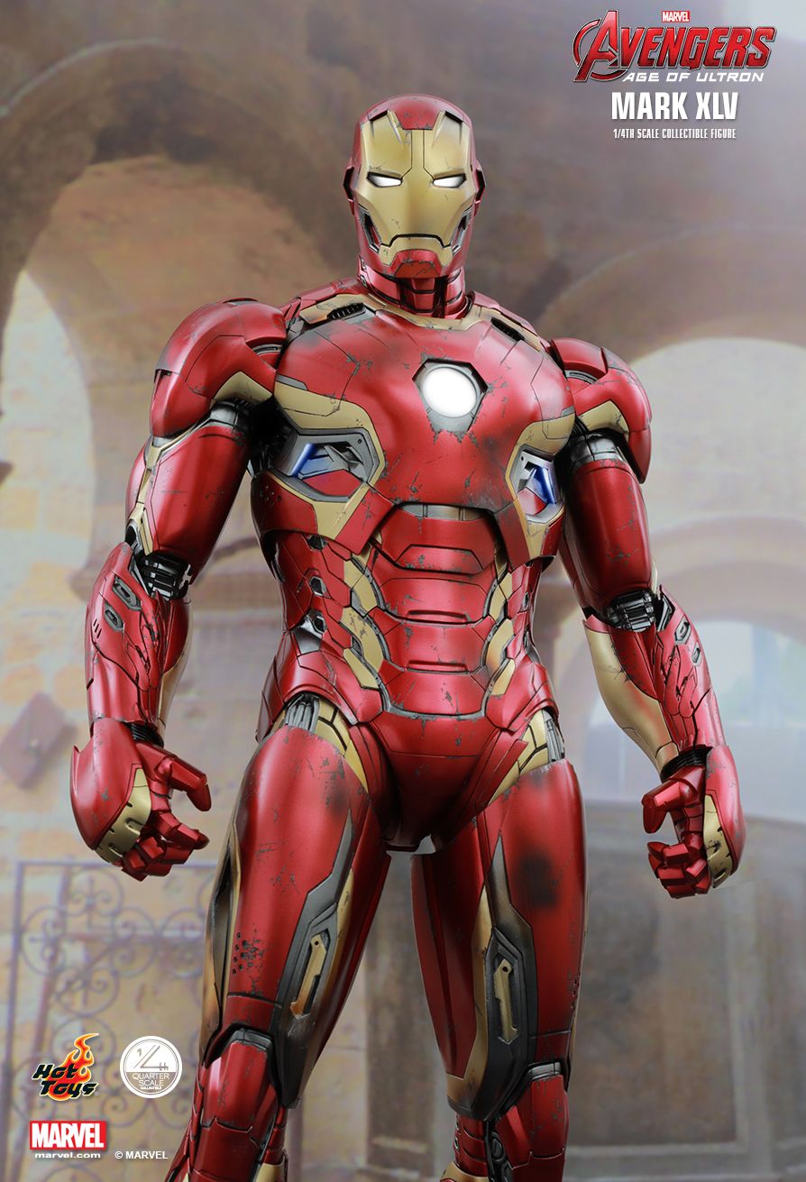 JualHotToys.com Toko JUAL HOT TOYS Iron Man Mark XLV 45 Quarter Scale QS006 1/6 Movie Action Figure Harga Murah - MISB Produk Distributor Resmi Jakarta Indonesia