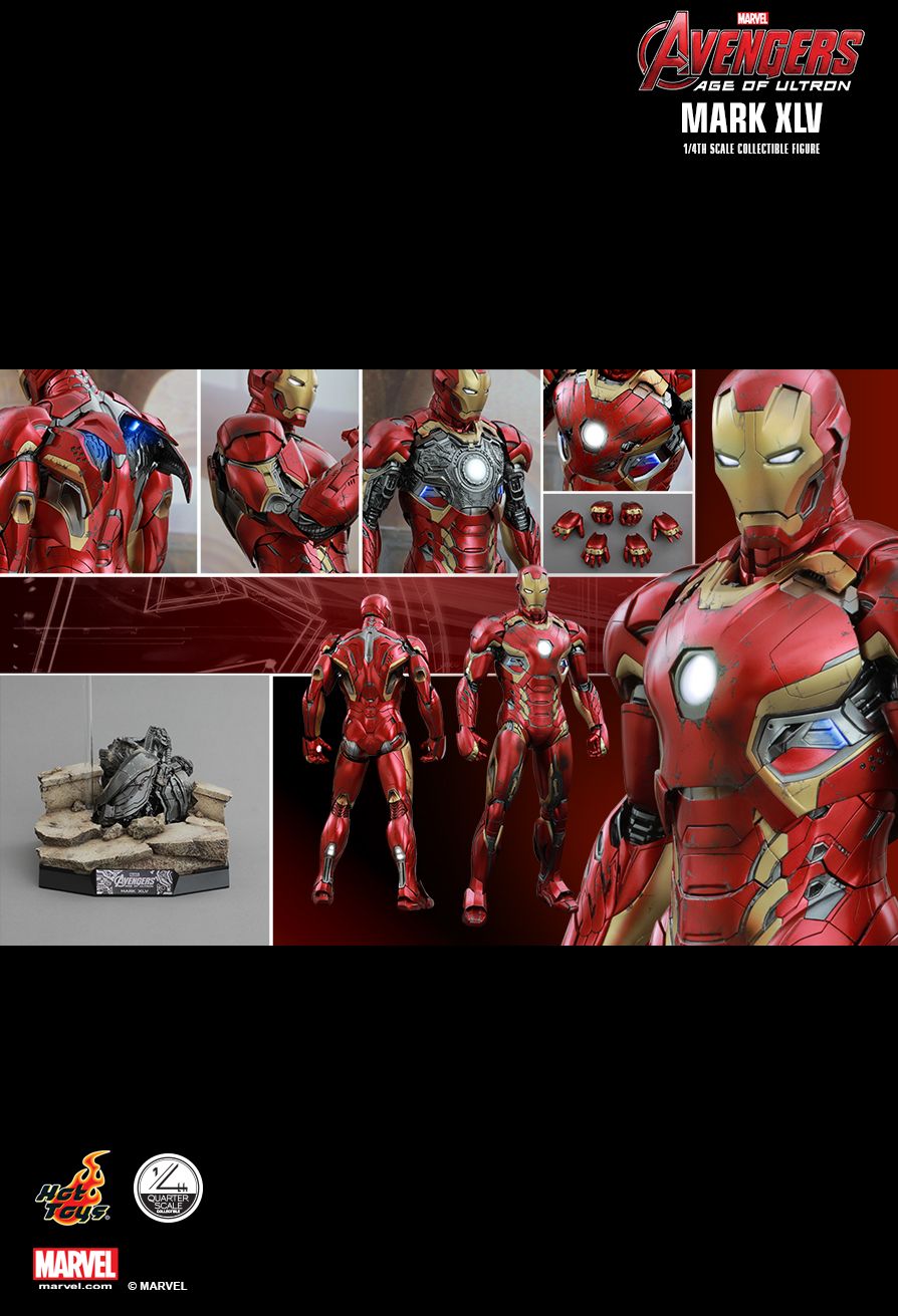JualHotToys.com Toko JUAL HOT TOYS Iron Man Mark XLV 45 Quarter Scale QS006 1/6 Movie Action Figure Harga Murah - MISB Produk Distributor Resmi Jakarta Indonesia