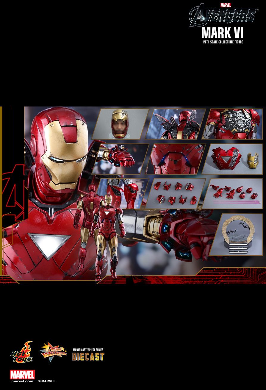 JualHotToys.com Toko JUAL HOT TOYS Iron Man Mark VI 6 Diecast MMS378D17 1/6 Movie Action Figure Harga Murah - MISB Produk Distributor Resmi Jakarta Indonesia